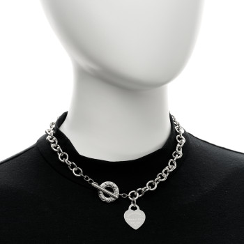 TIFFANY Sterling Silver Return to Tiffany Heart Tag Toggle Necklace