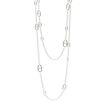 HERMES Sterling Silver Farandole Necklace 160