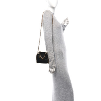 STELLA MCCARTNEY Shaggy Deer Tiny Falabella Tote Black