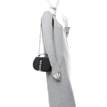 VERSACE Calfskin Greca Goddess Top Handle Bag Black