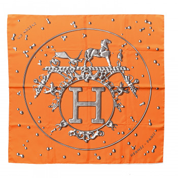 エルメス オレンジ シルク ハンカチ 楽天市場】エルメス HERMES ハンドタオル カレ ジャカード