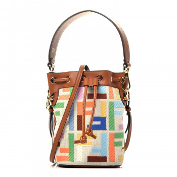 ハンドバッグ FENDI MON TRESOR MINI CANVAS BAG WITH FF EMBROIDERY Mon Tresor Fabric Multicolour | Fendi