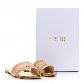 Christian Dior - ディオール/クリスチャンディオール F40 - CHRISTIAN DIOR Cotton Embroidered Dway Mules Slide Sandals