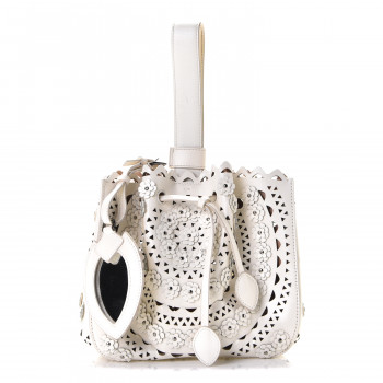 ALAIA Calfskin Laser Cut Floral Studded Rose-Marie 19 Bag