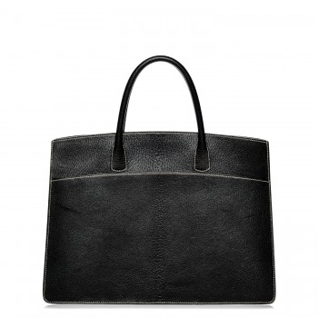 ＊tata＊ HERMES HERMES Chevre de Coromandel White Bus 40 Black 203560