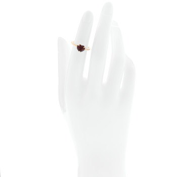 DAVID YURMAN 18K Yellow Gold Garnet 7mm Heart Chatelaine Ring 47 4