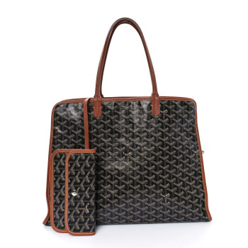 GOYARD Goyardine Sac Hardy Pet Carrier PM Black Gold