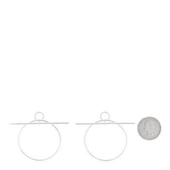 HERMES Sterling Silver MM Loop Earrings