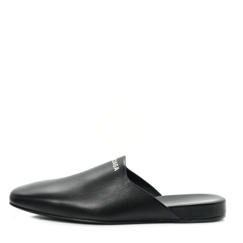BALENCIAGA Soft Calfskin Flat Cosy BB Mule Slides 37.5 Black