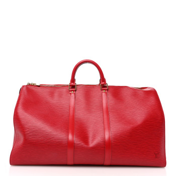 LOUIS VUITTON Epi Keepall 55 Castillan Red