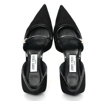 JIMMY CHOO Mesh Patent Carolyn 60 Pumps 36.5 Black