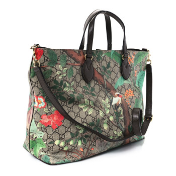 GUCCI Soft GG Supreme Monogram Tian Medium Crossbody Tote Beige Multicolor New Acero