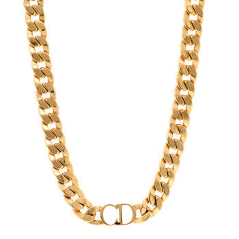 CHRISTIAN DIOR Metal Danseuse Etoile Chain Choker Necklace Gold