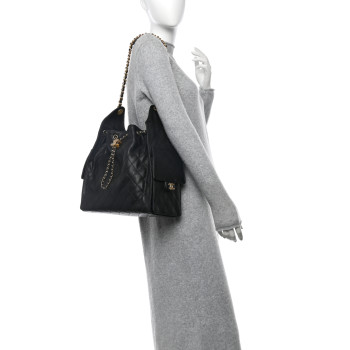 CHANEL Caviar Quilted Medium Chanel 25 Handbag Black