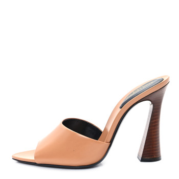 SAINT LAURENT Calfskin Gippy 105 Mule Sandals 39 Bisque