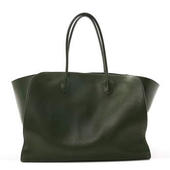 THE ROW Polished Saddle Calfskin Marlo Tote Bag Moss