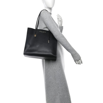 MARC JACOBS Grained Calfskin Grind Shopper Tote Black