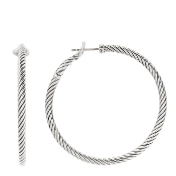 DAVID YURMAN Sterling Silver Large Cable Classics Hoop Earrings