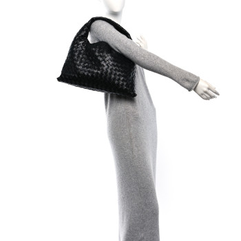 BOTTEGA VENETA Nappa Intrecciato Small Hop Black