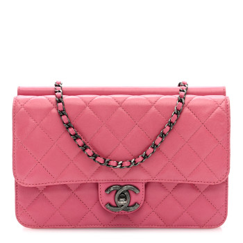 CHANEL Lambskin Quilted Medium Crossing Times Flap Pink