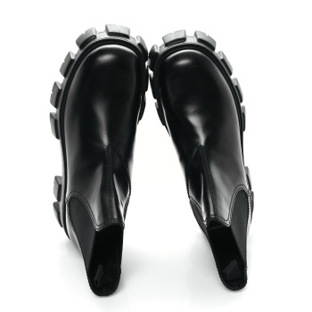 PRADA Spazzolato Rois Mens Monolith Chelsea 55mm Ankle Boots 10.5 Black