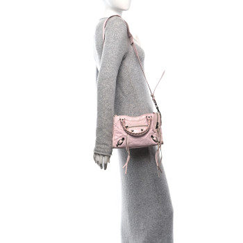 BALENCIAGA Agneau Classic Hardware Mini City Rose Petunia