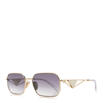 PRADA Metal Symbole Triangle Logo Sunglasses SPR A51 Gold Blue