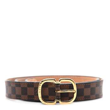 LOUIS VUITTON Damier Ebene Mini 25mm Belt 80 32
