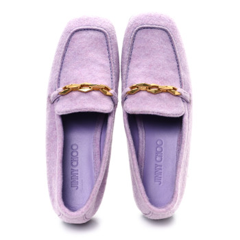 JIMMY CHOO Flannel Diamond Tilda Loafers 41 Wisteria