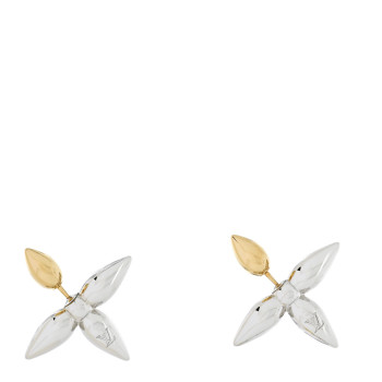 LOUIS VUITTON Metal Louisette Earrings Silver Gold