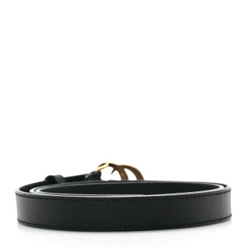 GUCCI Calfskin Pearl Double G 40mm Belt 85 34 Black Cream