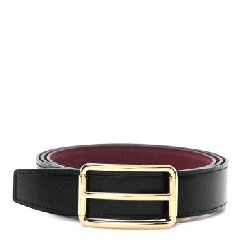 HERMES Box Togo 30mm Rouleau Belt 115 46 Black Brique
