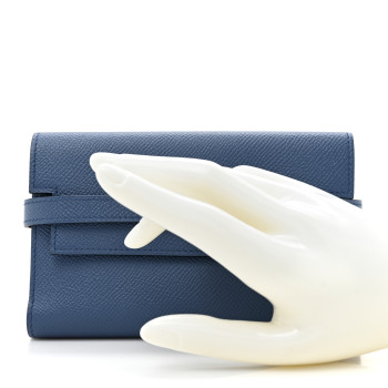HERMES Epsom Medium Kelly Wallet Bleu Agate