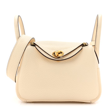 HERMES Taurillon Clemence Mini Lindy 20 Nata