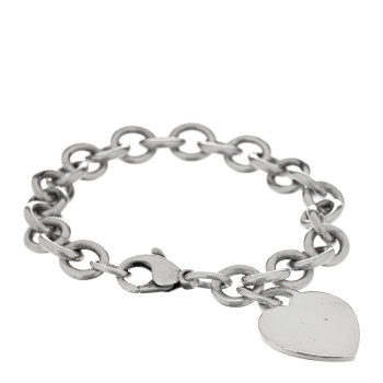 TIFFANY Sterling Silver Heart Tag Charm Bracelet