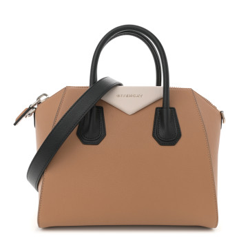 GIVENCHY Sugar Goatskin Small Tri-Color Antigona Beige Black Brown