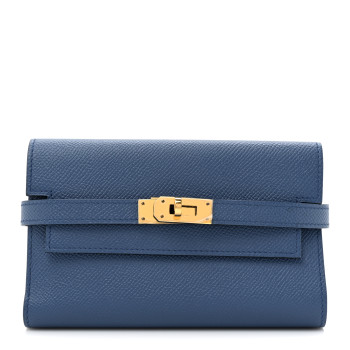 HERMES Epsom Medium Kelly Wallet Bleu Agate