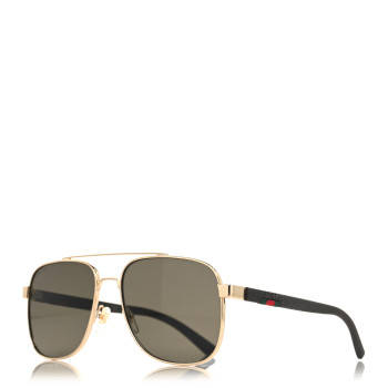 GUCCI Acetate Aviator Web Sunglasses GG0422S Gold Black