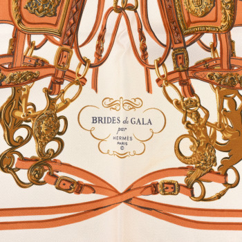 HERMES Silk Brides de Gala Pocket Square Scarf