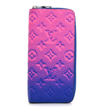 LOUIS VUITTON Taurillon Illusion Zippy Vertical Wallet Bleu Rose