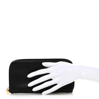 CHANEL Caviar Large Timeless CC Zip Around Wallet Black