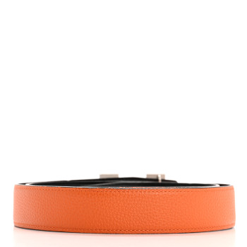 HERMES Box Togo 32mm H Belt 90 36 Black Orange