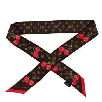 LOUIS VUITTON LV X TM Silk Monogram Cerises Bandeau Brown