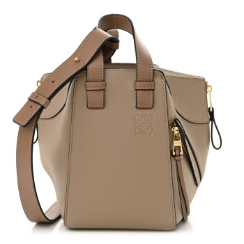 LOEWE Soft Grained Calfskin Compact Hammock Shoulder Bag Sand