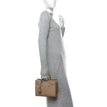 SAINT LAURENT Calfskin Nano Sac De Jour Beige