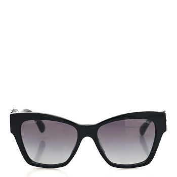 CHANEL Acetate Square Cat Eye CC Sunglasses 5456-Q-A Black