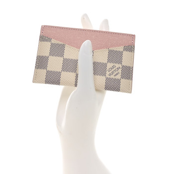 LOUIS VUITTON Damier Azur Daily Card Holder Rose Ballerine