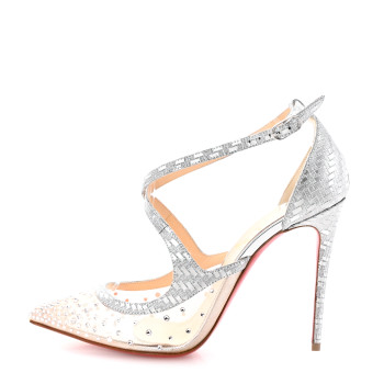 CHRISTIAN LOUBOUTIN Rette Twistissima Strass 100 Pumps 36.5 Crystal