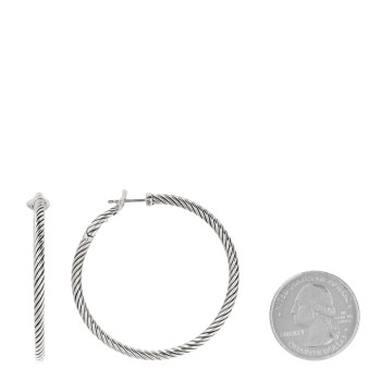 DAVID YURMAN Sterling Silver Large Cable Classics Hoop Earrings
