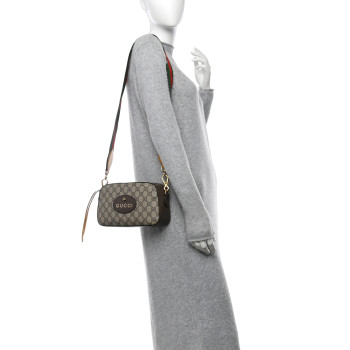 GUCCI GG Supreme Monogram Web Neo Vintage Shoulder Bag Beige New Acero Crop